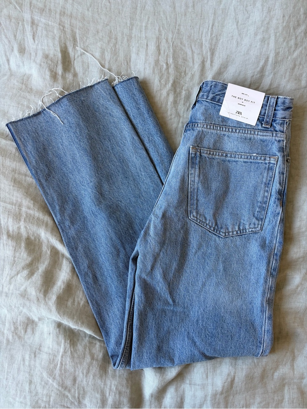 NWT Zara Jeans in Azure blue, The Boy Boy Fit